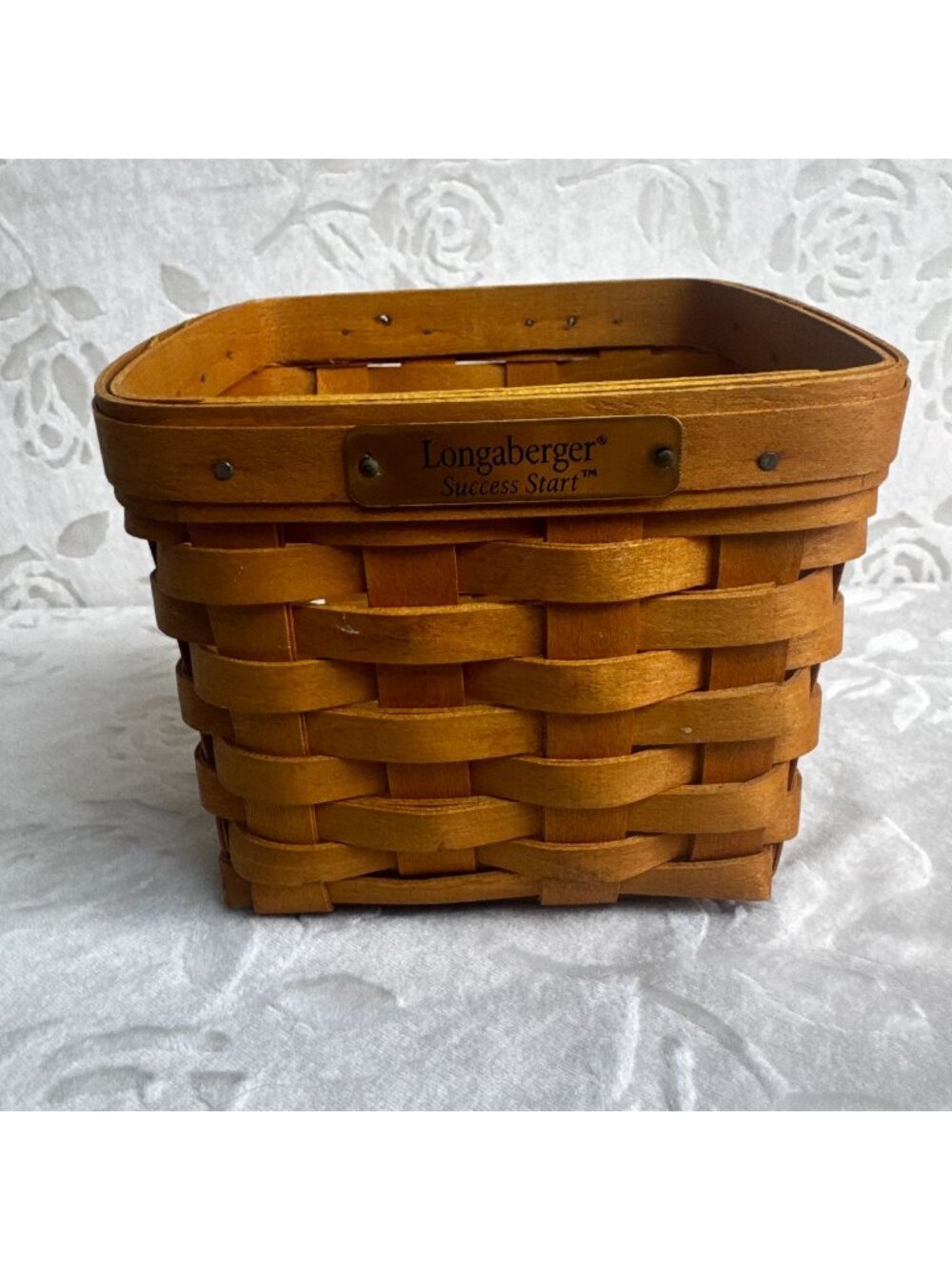Longaberger Handwoven Success Start Basket 2000 Signed Collectible 5x6.5”